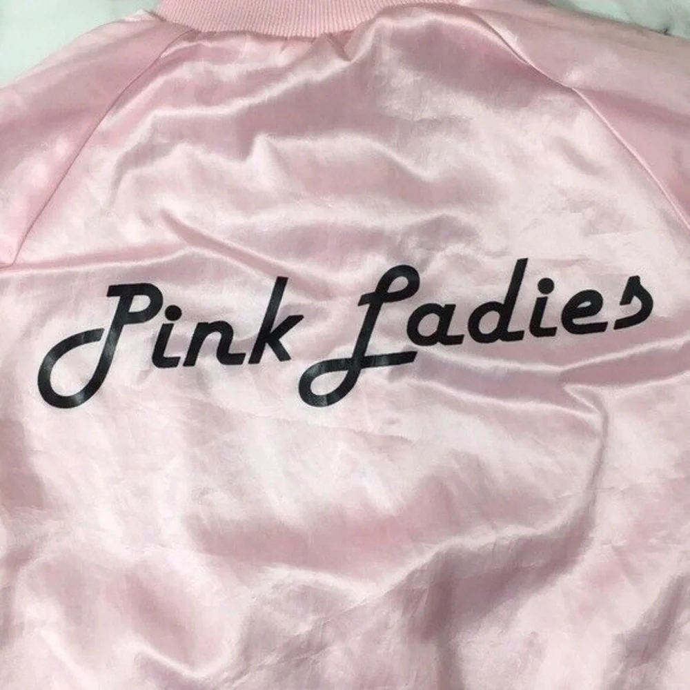 West‎ Ark USA Vintage Sue Pink Ladies Grease Button Bomber Jacket Womens Small
